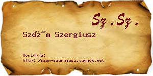 Szám Szergiusz névjegykártya